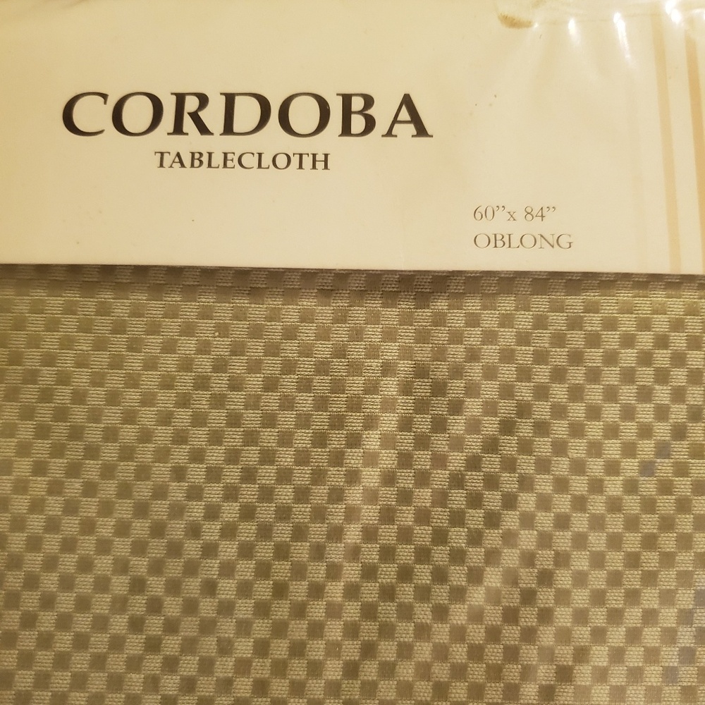 Vintage Sage Green Tablecloth, 60"x 84"